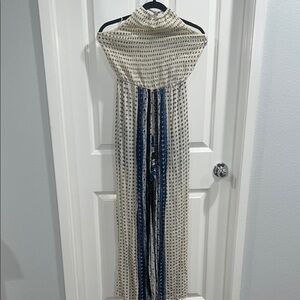 NWOT Patterned Halter Maxi Romper Dress
